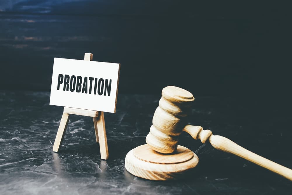 Probation and judge's gavel. Consideration of an application for early release from imprisonment. 