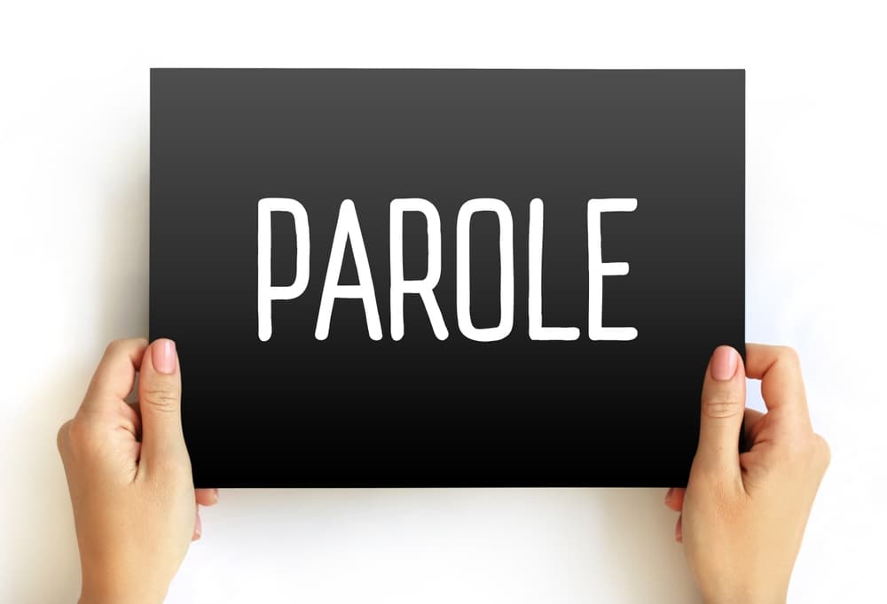 Parole - text on the card, conditional release of prisoners before they complete their sentence