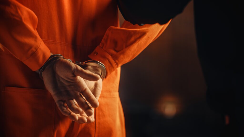 Man arrested with handcuffs